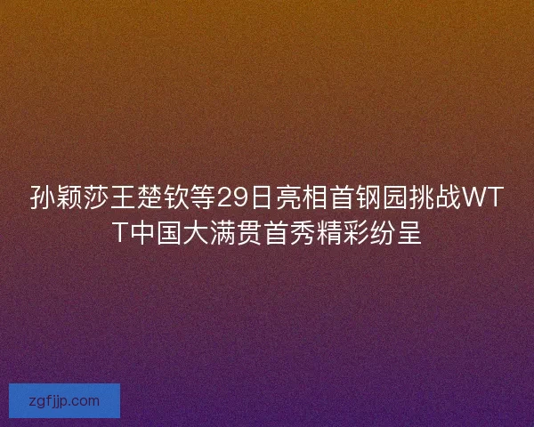孙颖莎王楚钦等29日亮相首钢园挑战WTT中国大满贯首秀精彩纷呈