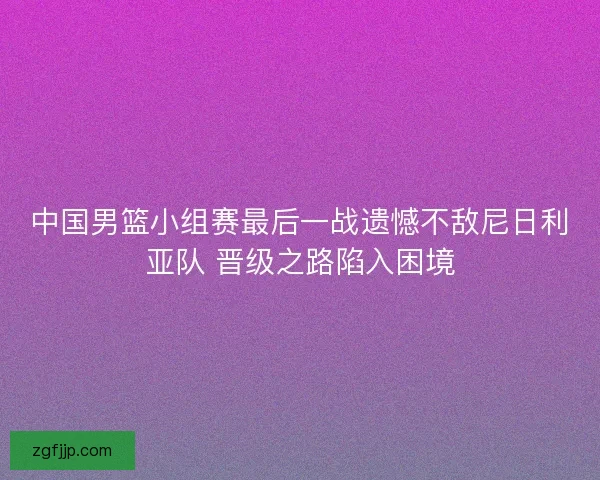 中国男篮小组赛最后一战遗憾不敌尼日利亚队 晋级之路陷入困境